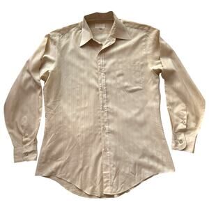 Monte Carlo satin‑stripe dress shirt cream 15.5 vintage Korea
